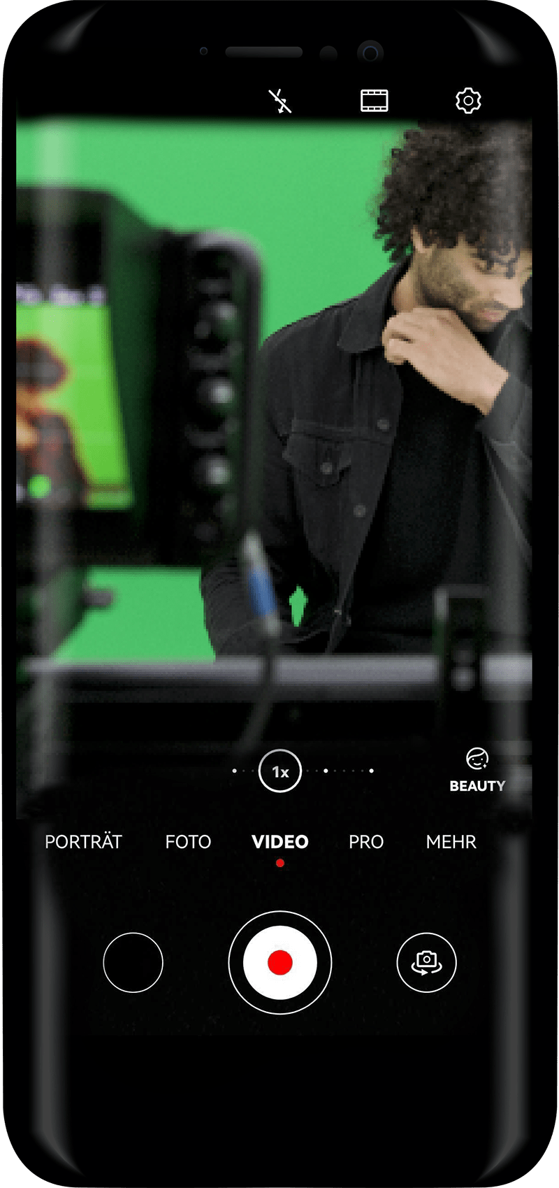 Mobilephone mit Greenscreen